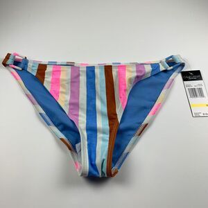 California Waves Wome'ns Multi Stripe Ring Accent Swim Bikini‎ Bottom Size M NWT